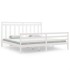 Estructura de cama madera maciza blanca 200x200