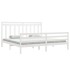 Estructura de cama madera maciza blanca 200x200