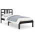 Estructura de cama madera maciza individual negra 75x190