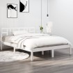 Estructura de cama de madera maciza blanca 135x190 cm