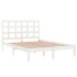 Estructura de cama de madera maciza blanca 140x190