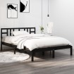 Estructura de cama madera maciza negro Supe King 180x200 cm