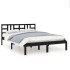 Estructura de cama madera maciza negro Supe King 180x200