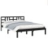 Estructura de cama madera maciza negro Supe King 180x200