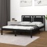 Estructura de cama madera maciza negra 120x190