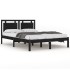 Estructura de cama madera maciza negra 120x190