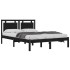 Estructura de cama madera maciza negra 120x190