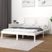 Estructura de cama de madera maciza blanca 140x190 cm