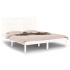 Estructura de cama madera maciza blanca King Size 150x200