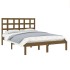 Estructura de cama madera maciza de pino marrón miel 200x200