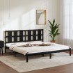 Estructura de cama madera maciza negro Supe King 180x200 cm