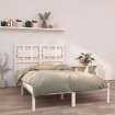 Estructura de cama de madera maciza blanca 140x190 cm