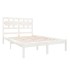 Estructura de cama de madera maciza blanca 140x190