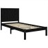 Estructura de cama madera maciza pino individual negro