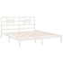 Estructura de cama madera maciza blanco 200x200