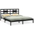 Estructura de cama madera maciza negro Supe King 180x200