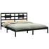 Estructura de cama madera maciza negro Supe King 180x200