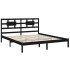 Estructura de cama madera maciza negro Supe King 180x200