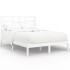 Estructura de cama de madera maciza blanca 140x190