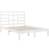 Estructura de cama de madera maciza blanca 140x190