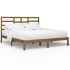 Estructura de cama madera maciza de pino marrón miel 200x200