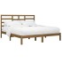 Estructura de cama madera maciza de pino marrón miel 200x200