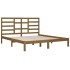 Estructura de cama madera maciza de pino marrón miel 200x200