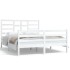 Estructura de cama madera maciza blanca King Size 150x200