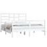 Estructura de cama madera maciza blanca King Size 150x200