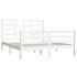 Estructura de cama madera maciza blanca King Size 150x200