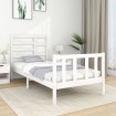 Estructura de cama individual madera maciza blanco 90x190 cm