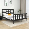 Estructura de cama de madera maciza negra 140x190 cm