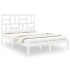 Estructura de cama madera maciza blanca King Size 150x200