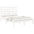 Estructura de cama madera maciza blanca King Size 150x200