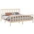 Estructura de cama de madera maciza de pino 200x200