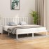 Estructura de cama madera maciza blanco 200x200