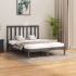 Estructura de cama madera maciza gris King Size 150x200