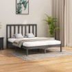 Estructura de cama madera maciza gris King Size 150x200 cm