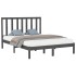 Estructura de cama madera maciza gris King Size 150x200