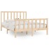 Estructura de cama de madera maciza 140x200