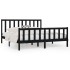 Estructura de cama madera maciza negro Supe King 180x200