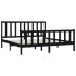 Estructura de cama madera maciza negro Supe King 180x200