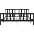 Estructura de cama madera maciza negro Supe King 180x200