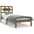 Estructura de cama madera maciza de pino marrón miel 100x200