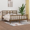 Estructura de cama madera maciza marrón miel 200x200 cm