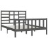 Estructura de cama madera maciza gris King Size 150x200