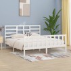 Estructura de cama madera maciza blanco Supe King 180x200 cm