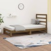 Sofá cama extraíble madera maciza de pino marrón 2x(90x200) cm