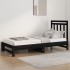 Sofá cama extraíble madera maciza de pino negro 2x(90x200)