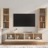 Set de muebles para TV 4 pzas madera contrachapada roble